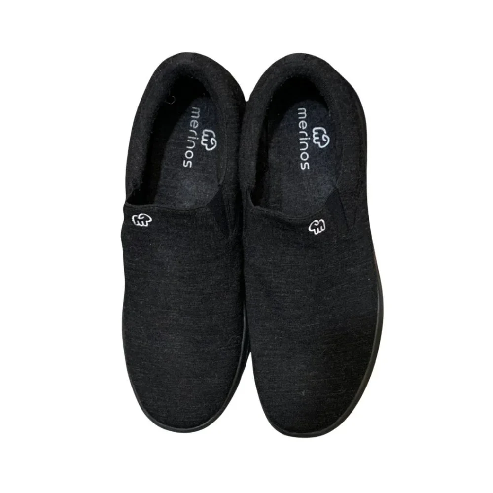 Merinos Men's Slip Ons Size 11 Carbon Grey Breathable Merino Wool Lightweight